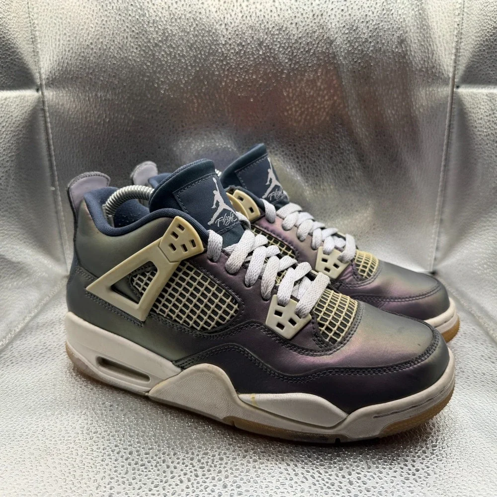 Size 6.5Y Air Jordan 4 Retro Monsoon‎ Blue Kids Athletic Sneakers BQ9043-400